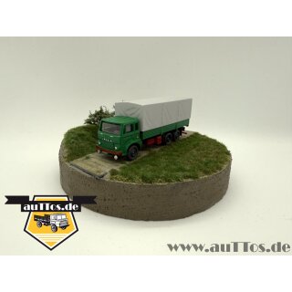 Jelcz 316 6x2 Pritsche/Plane, FH grün, Chassis rot